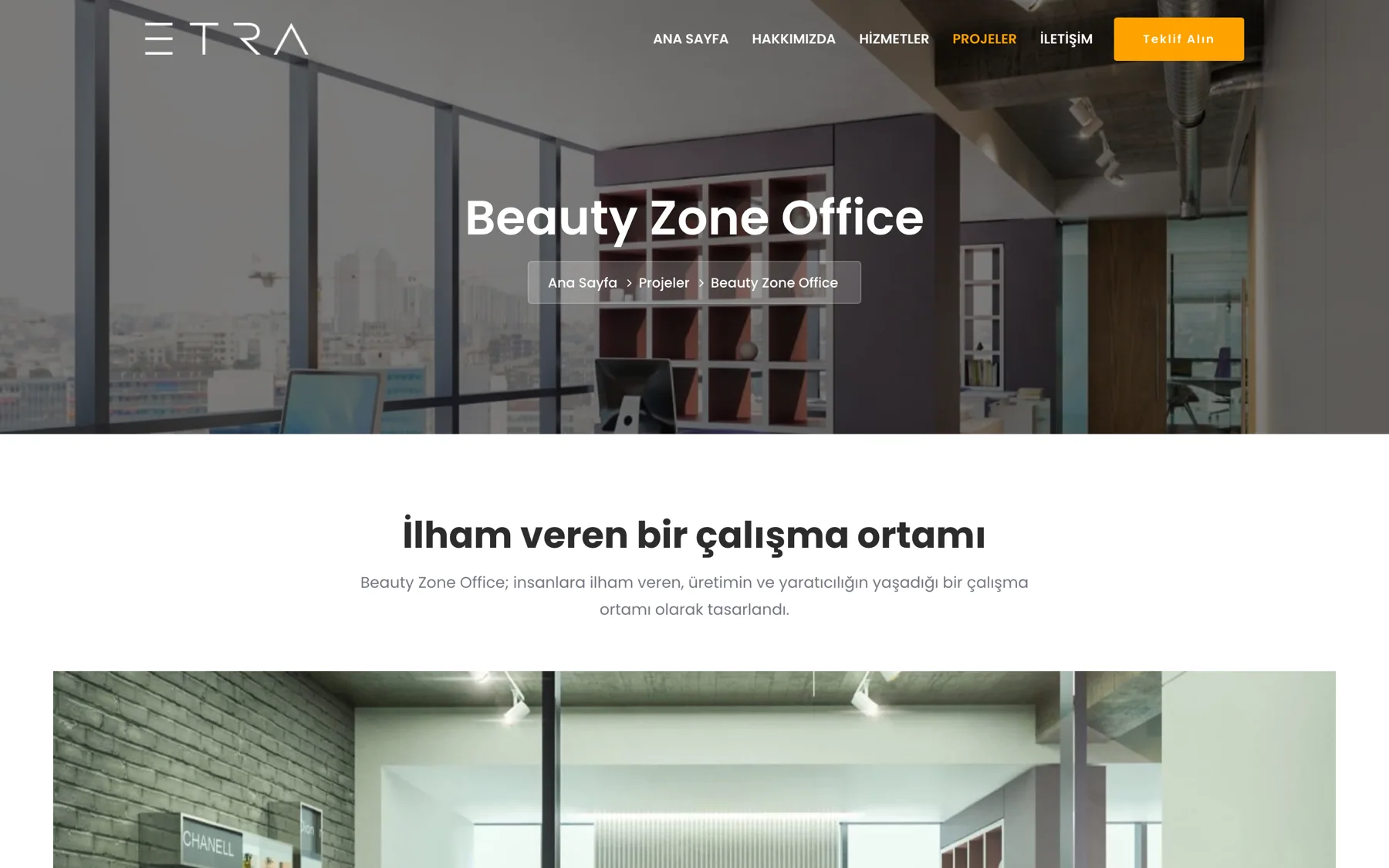 ETRA Beauty proje detayı