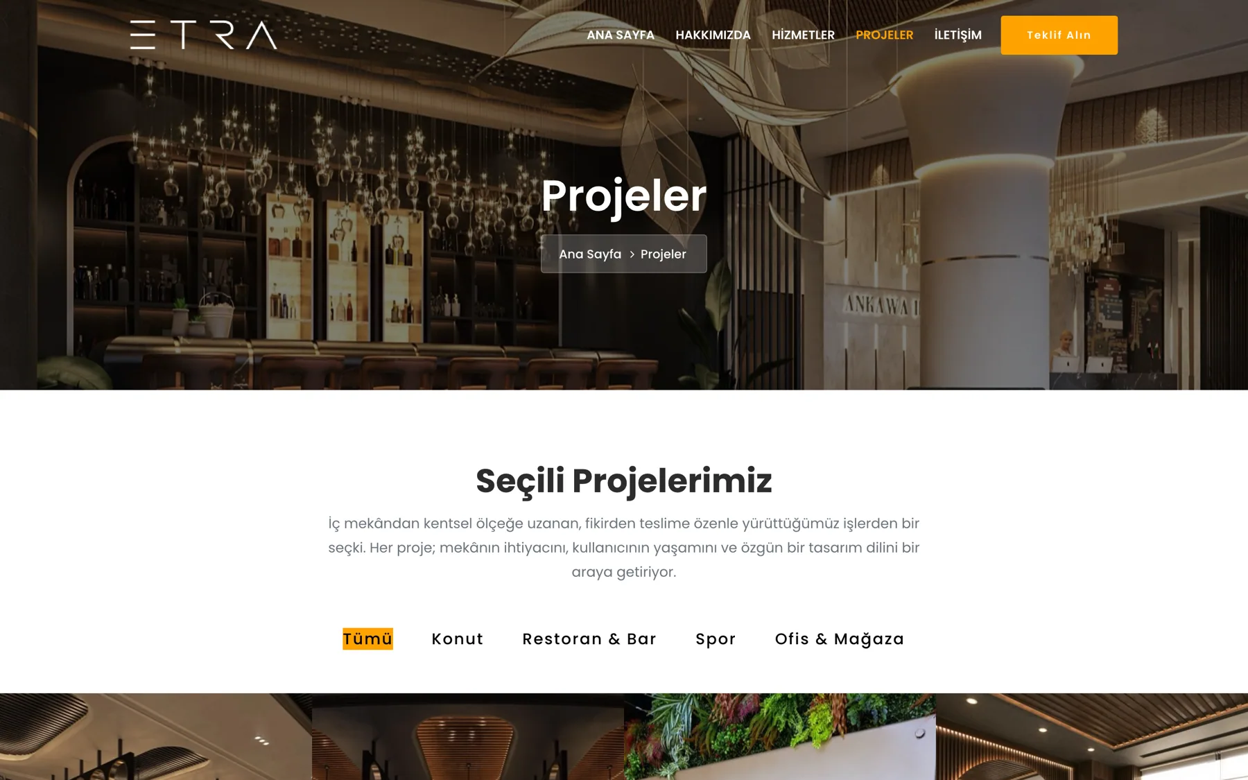 ETRA projeler sayfası