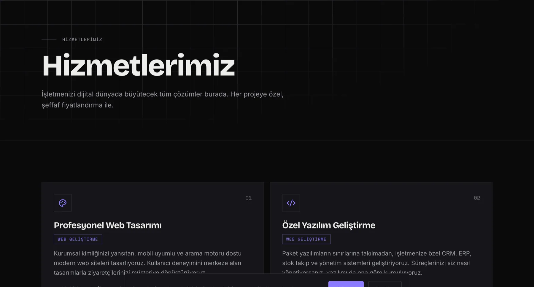 Meskeys hizmetler sayfası